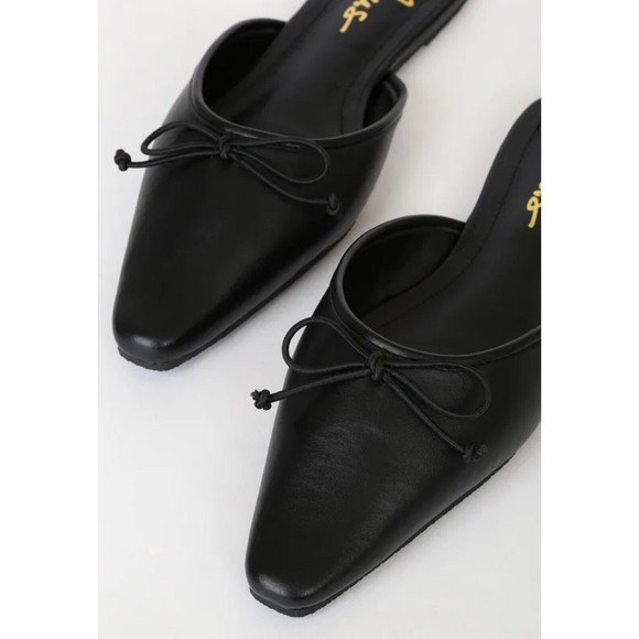 Lulus Women’s Carleigh Black Ballet Mule Slides - Size 10 - Picture 2 of 6